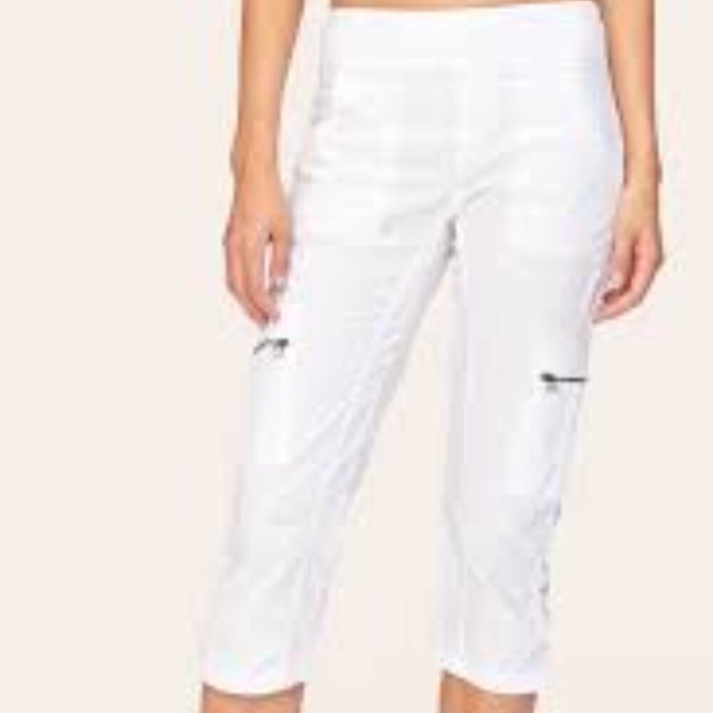 XCVI White Cropped Capris NWT